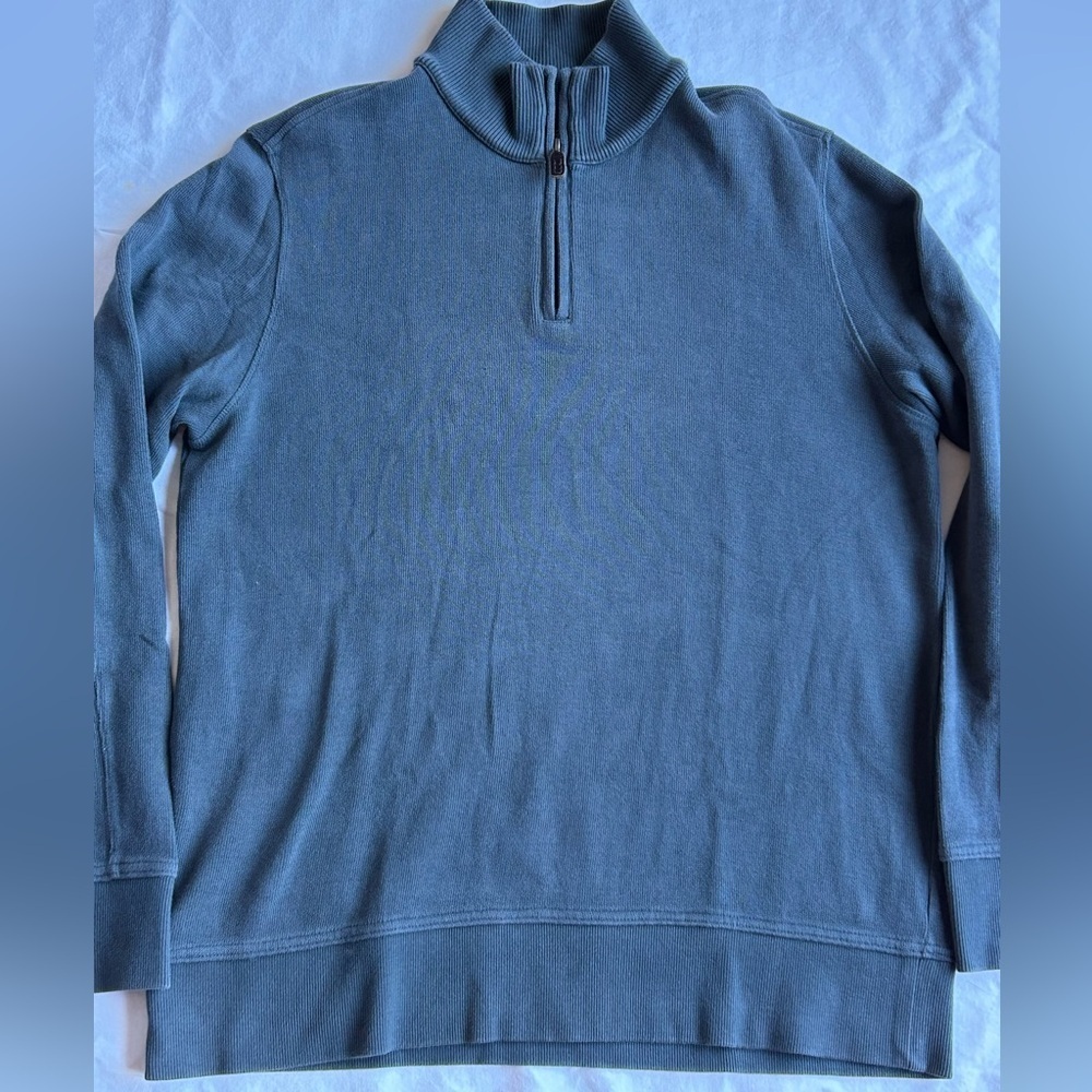 Eddie Bauer men’s blue long sleeve quarter zip pullover shirt size L